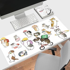 Kawaii Cat Mouse Pad #2, Different sizes Personalized Printing, Gaming Mouse Pad, Customized Mouse Pad, Game, Anime, Desk Mat