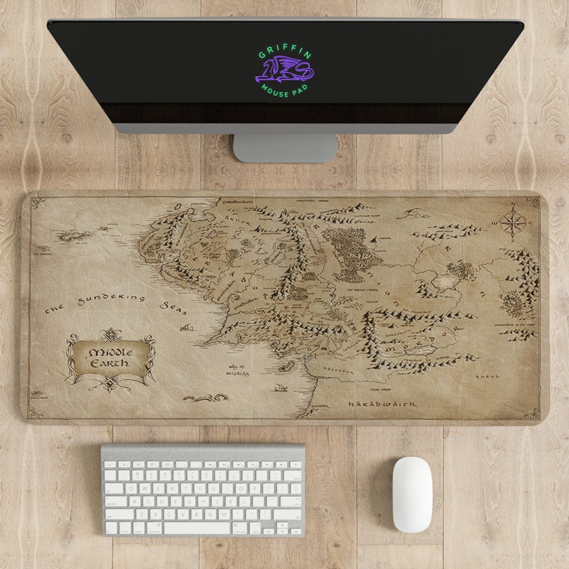 The Lord of the Rings Map Mouse Pad Different Sizes Etsy