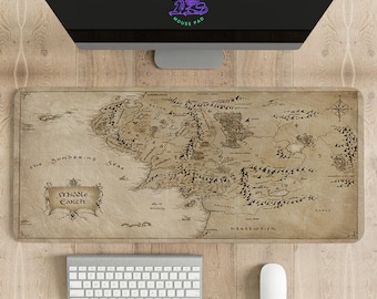 The Lord of the Rings Map Mouse Pad, Verschillende maten Gepersonaliseerd printen, Gaming Mouse Pad, Aangepaste muismat, Game, Anime, Bureaumat