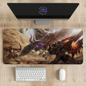 Monster Hunter World Mouse Pad , Different sizes Personalized Printing, Gaming Mouse Pad, Customized Mouse Pad, Game,  Anime, Desk Mat