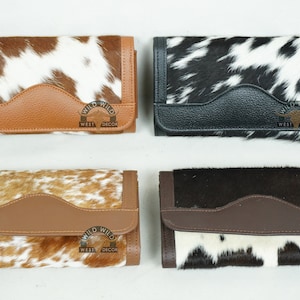 Bolso de mano de cuero de vaca / Cartera de embrague de cuero real / Bolso de pulsera de embrague de damas / Bolso de mano de mujer con titulares de tarjetas / Regalo para ella