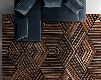 Tapis patchwork en peau de vache naturelle | Tapis en peau de vache fait à la main | Tapis en peau de vache de décoration intérieure | Tapis patchwork cheveux sur cuir | Tapis de couloir en peau de vache