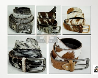 Real COWHIDE Leather Belts for Adults| 100% Natural Cow hide Belts for Men and Women | Genuine Cowhide Belts for Cowboys, Cowgirls