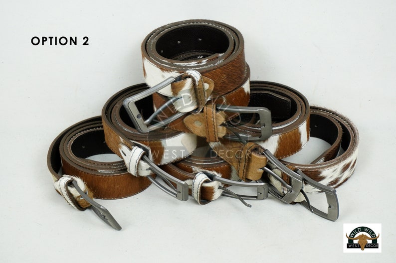 Real COWHIDE Leather Belts for Adults| 100% Natural Cow hide Belts for Men and Women | Genuine Cowhide Belts for Cowboys, Cowgirls Option 2