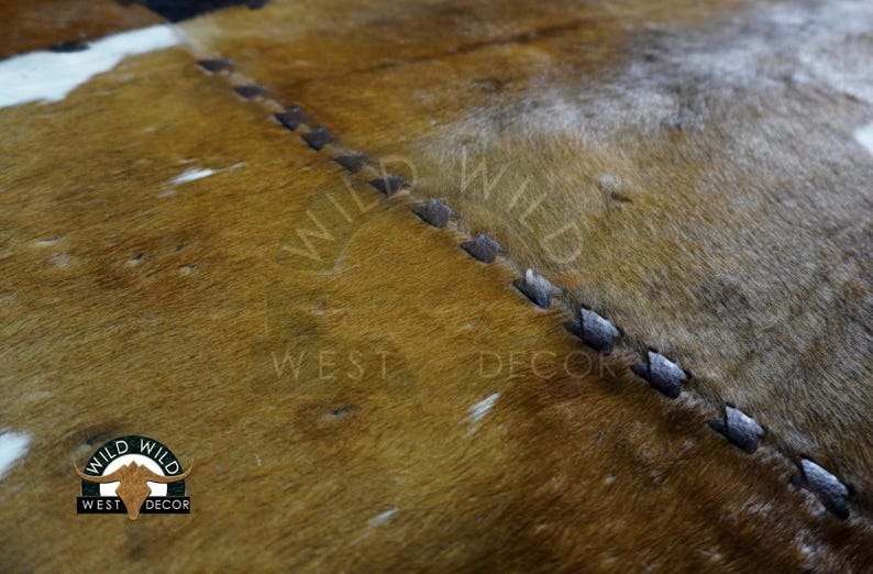 Natural Cowhide Patchwork Rug | Handmade Cowhide Carpet | Home Décor Cow Skin Rug | Hair-on-Leather Patchwork Rug | Cowhide Hallway Runner image 6