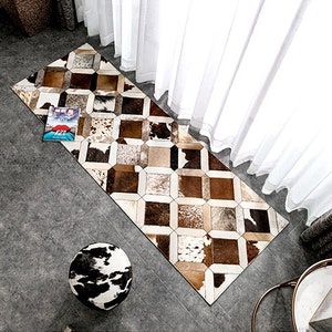 Natural Cowhide Patchwork Rug | Handmade Cowhide Carpet | Home Décor ...