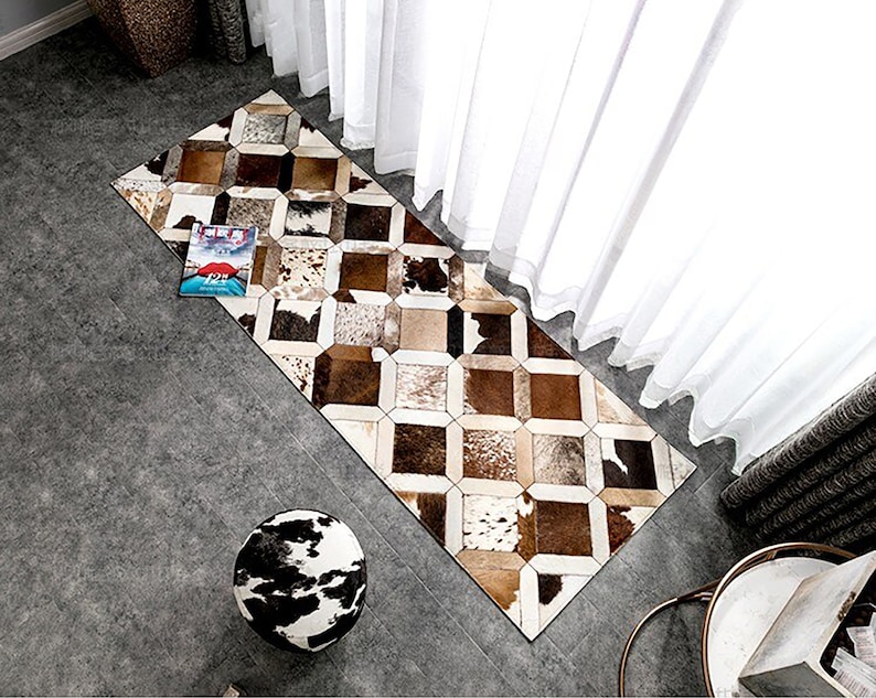Natural Cowhide Patchwork Rug | Handmade Cowhide Carpet | Home Décor ...