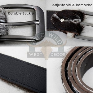 Real COWHIDE Leather Belts for Adults 100% Natural Cow hide Belts for Men and Women Genuine Cowhide Belts for Cowboys, Cowgirls image 8