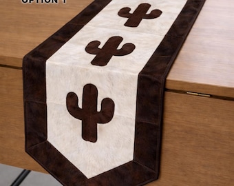 Hair-on Cowhide Leather Table Runners | Western Style Home Décor | Multiple Color & Shape Variation