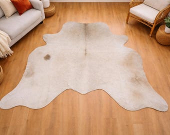 Natural Cowhide Area Rug | Hair-on Leather Floor Rug | Exact as Pictures