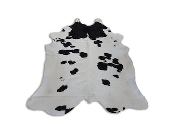 Natural Brazilian Cowhide Area Rug | Black White Hair-on Cow Leather Home Decor Carpet