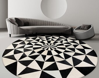 Natural Cowhide Leather Area Rug | Handmade Cowhide Carpet | Comfy Home Décor Cow Skin Rug | Hair-on-Leather Patchwork Rug | Cowhide Rug