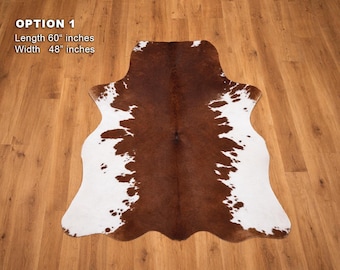 Brown White Natural Cowhide Area Rugs | Home Décor | Exact as Pictures