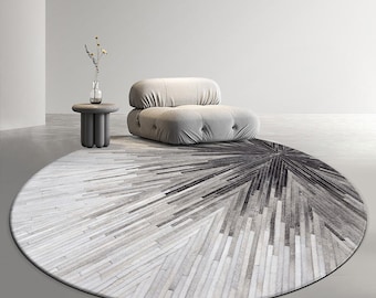 Natural Cowhide Leather Area Rug | Handmade Cowhide Carpet | Comfy Home Décor Cow Skin Rug | Hair-on-Leather Patchwork Rug | Cowhide Rug