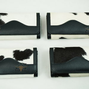 Bolso de mano de cuero de vaca / Cartera de embrague de cuero real / Bolso de pulsera de embrague de damas / Bolso de mano de mujer con titulares de tarjetas / Regalo para ella