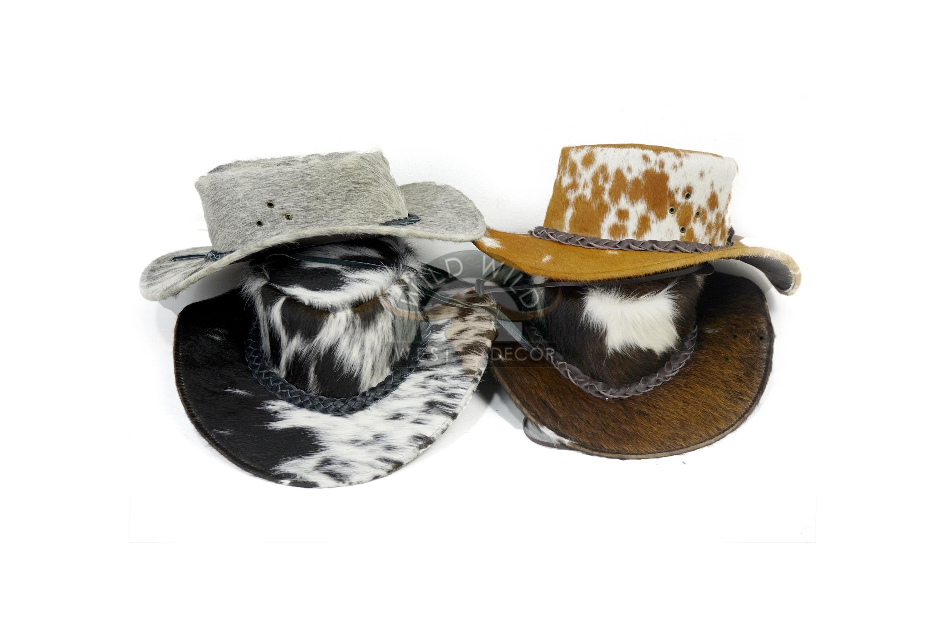 Real Cowhide Cowboy Hat with Adjustable Strap and Ventilation Eyelets, Cowboy Hat for Men and Women, Cowboy Hats for Adults, Cowgirl Hat