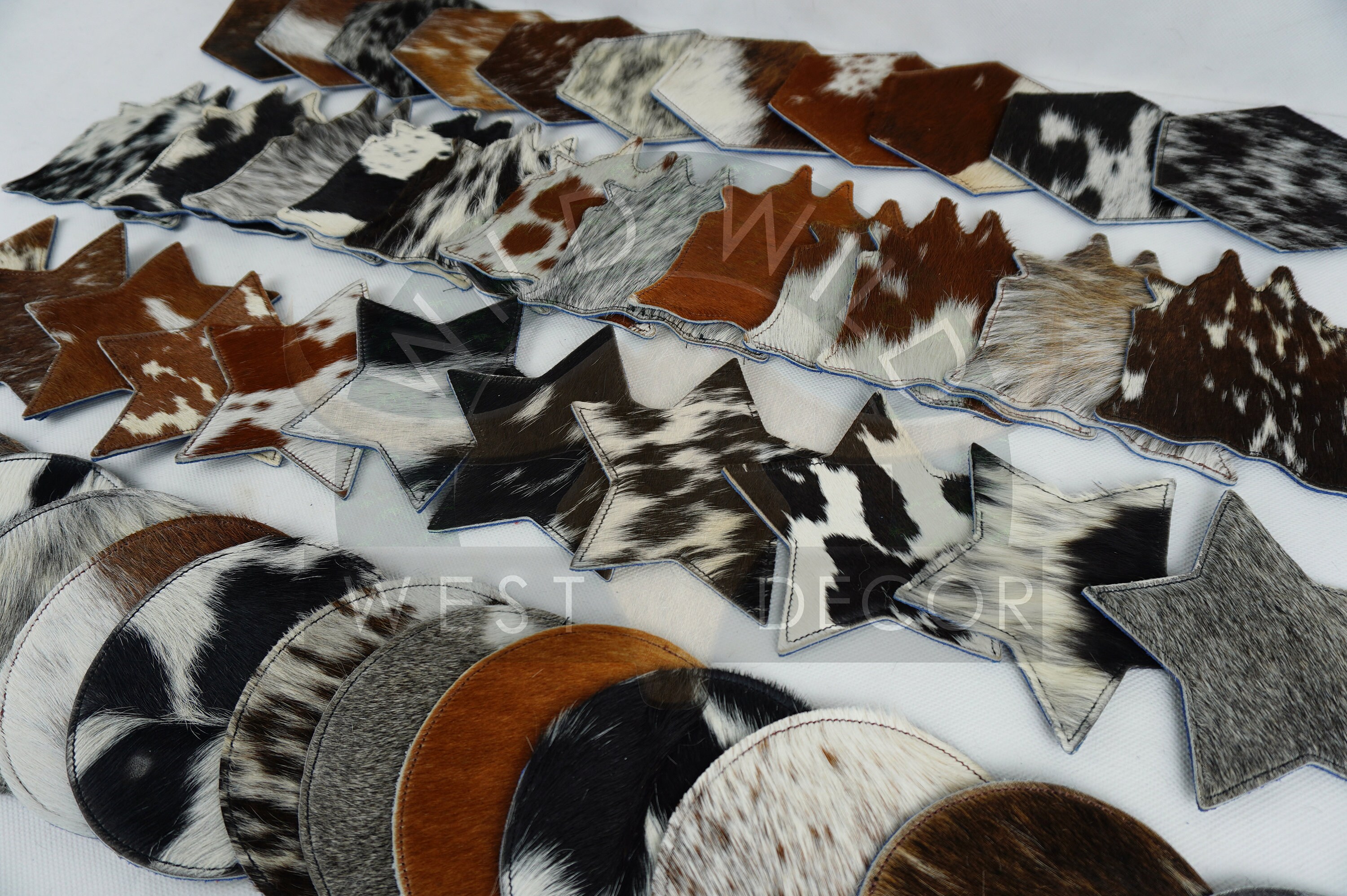 Cowhide Tea Coasters Handmade Natural Cowhide Tea Coasters Etsy