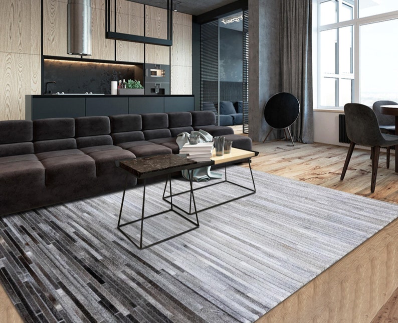 Natural Cowhide Patchwork Rug Handmade Cowhide Carpet Home Décor Cow