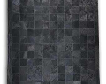 Natural Cowhide Patchwork Rug | Handmade Home Décor Cow Skin Carpet | Hair-on-Leather Patchwork Rug | 4 X 6 ft