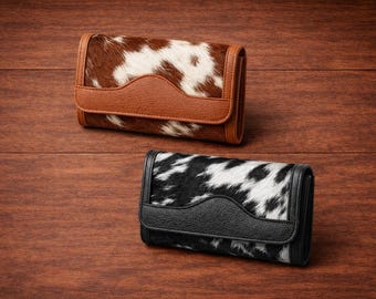 Cowhide Leather Clutch Purse Wallet for Women |  Card Holders | Hand Carry | Gift For Her
