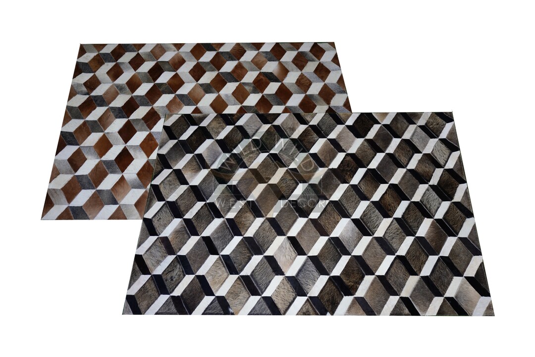 Natural Cowhide Patchwork Rug Handmade Cowhide Carpet Home Etsy