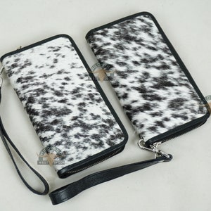 Bolso de mano de cuero de vaca / Cartera de embrague de cuero real / Bolso de pulsera de embrague de damas / Bolso de mano de mujer con titulares de tarjetas / Regalo para ella