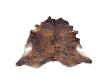 Brindle Cowhide Area Rug – Genuine Brazilian Cow Skin, Hair-On Leather Rug
