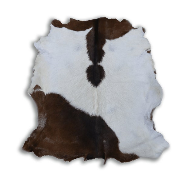 Natural Goat hide Area Rug | Hair-on Leather Goat Skin | Clean Cozy Soft Goatskin | Silky Smooth lambskin