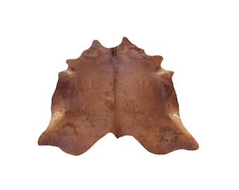 Natural Brown Brazilian Cowhide Rug | Real Hair-on Cow Leather Carpet