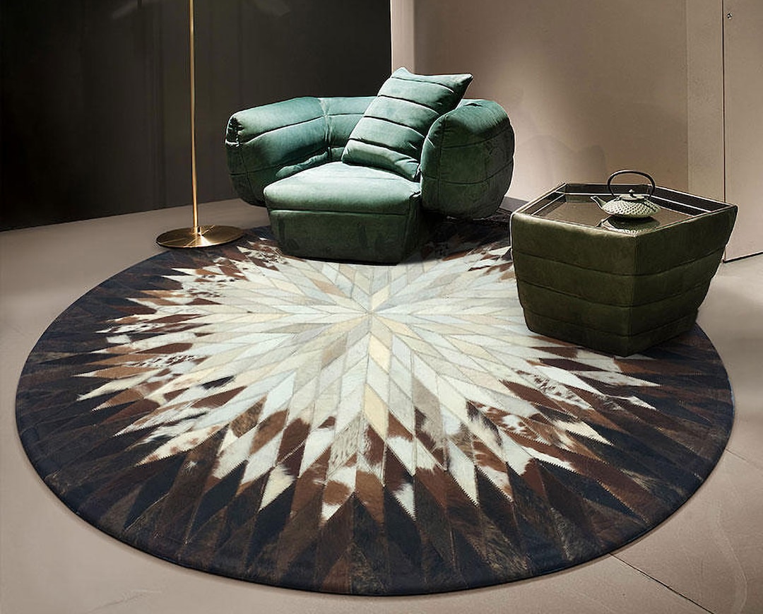 Natural Cowhide Leather Area Rug | Handmade Cowhide Patchwork Carpet ...