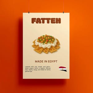 KITCHEN WALL ART Egyptian Food Fatta Poster Printable Wall Decor Dining Room Rustic Modern Minimal Home Print Cozy Wall Style