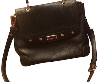 MCM ハンドバッグ　ブラック　ヴィンテージ Authentic MCM Vintage Black Monogram Canvas Leather Medium