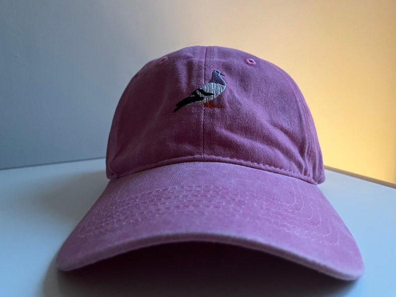 Cap Taube stone washed Mütze pigeon Baseballcap Käppi Vintage Look Brieftaube Dad Hat Rosa