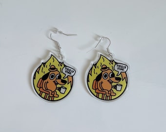 Ce sont de belles boucles d'oreilles pendantes pour chien, mème fantaisie