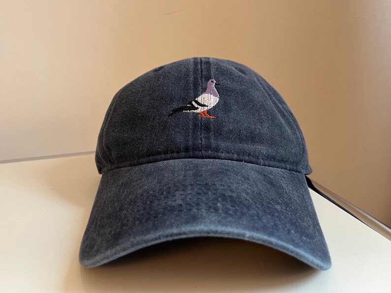 Casquette pigeon chapeau pigeonlover casquette de baseball look vintage pigeon voyageur papa chapeau pierre lavée Bleu