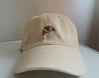 Gorra de croissant gorra de béisbol de color crema gorra bordada gorra con visera