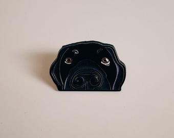 Black Labrador Retriever Pin • Dog Face Lapel Pin • Cute Lab Brooch • Dog Lover Gift • Pet Accessory for Jackets, Bags & Backpacks