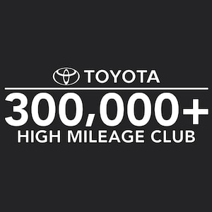 Toyota 300,000 mile high mileage club white outdoor decal for your car.  **FREE SHIPPING!!!!!**