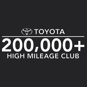 Toyota 200,000 mile high mileage club white outdoor decal for your car.  **FREE SHIPPING!!!!!**