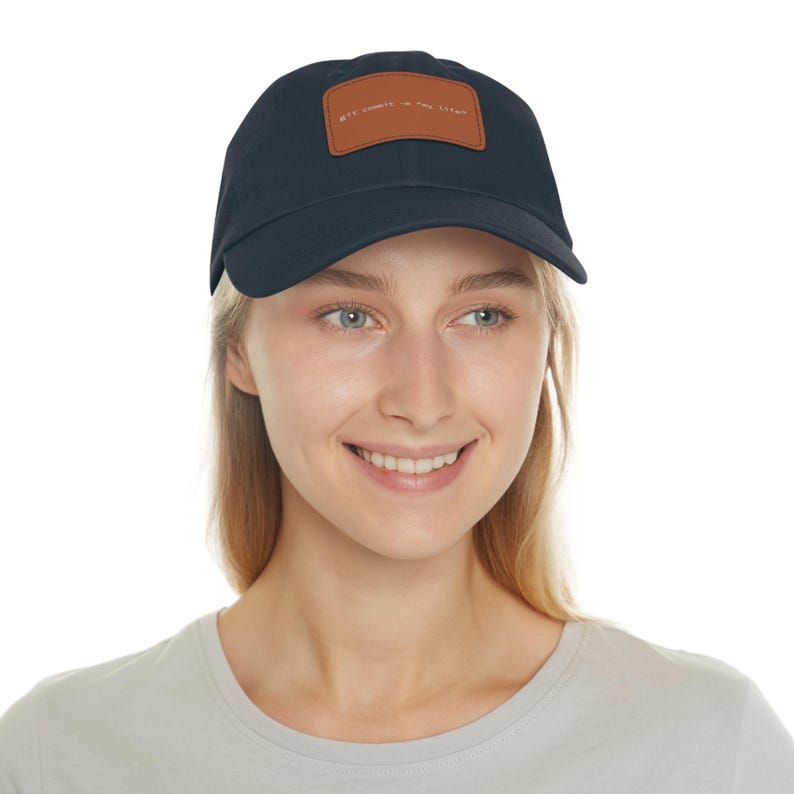 Grappige Git Commit pet, leren patch pet voor software engineers, Git Push pet voor techneuten, minimalistisch cadeau voor ontwikkelaars, baseballpet voor programmeurs afbeelding 16