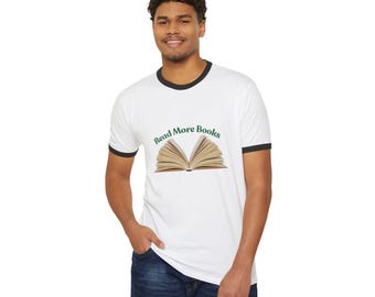 Retro T-shirt met contrasterende boord voor boeken | Esthetisch T-shirt voor boekenwurmen | Vintage cadeau voor boekenliefhebbers, leuk T-shirt met contrasterende boord voor leesclubs, top voor literaire nerds