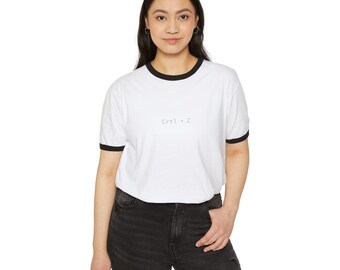 T-shirt rétro Ctrl Z Ringer | T-shirt humoristique pour programmeur | Cadeau vintage pour ingénieur logiciel, haut humoristique pour geek, t-shirt de programmation informatique