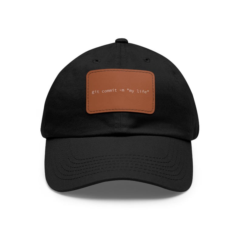 Grappige Git Commit pet, leren patch pet voor software engineers, Git Push pet voor techneuten, minimalistisch cadeau voor ontwikkelaars, baseballpet voor programmeurs afbeelding 9