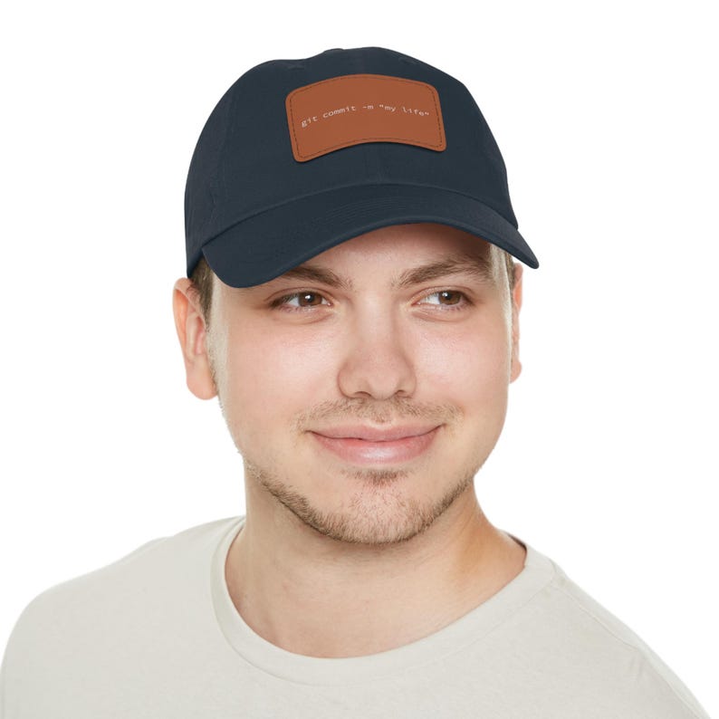 Grappige Git Commit pet, leren patch pet voor software engineers, Git Push pet voor techneuten, minimalistisch cadeau voor ontwikkelaars, baseballpet voor programmeurs afbeelding 14
