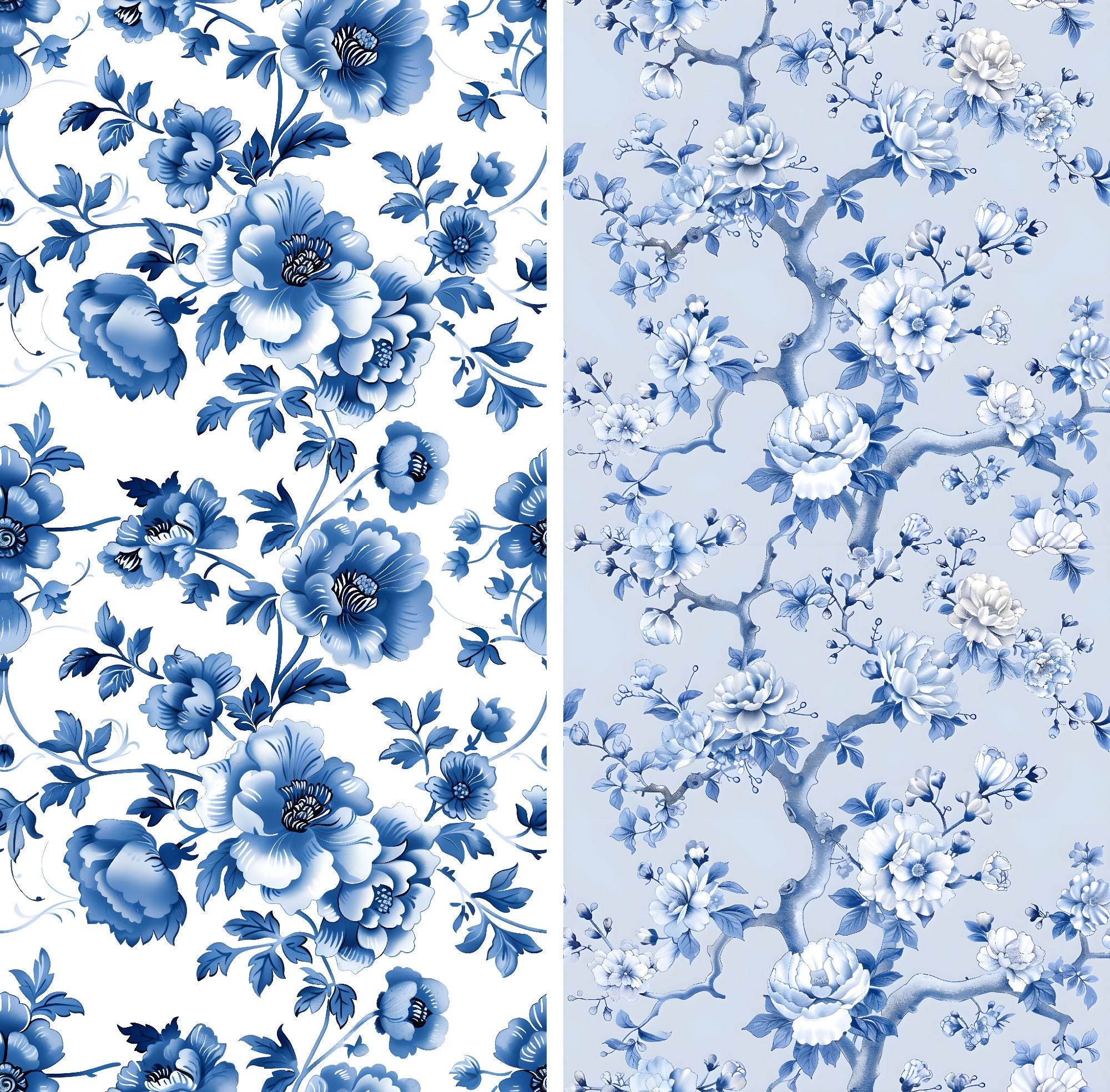 6 Porcelain Patterns Digital Paper Printabl Seamless Digital Download ...