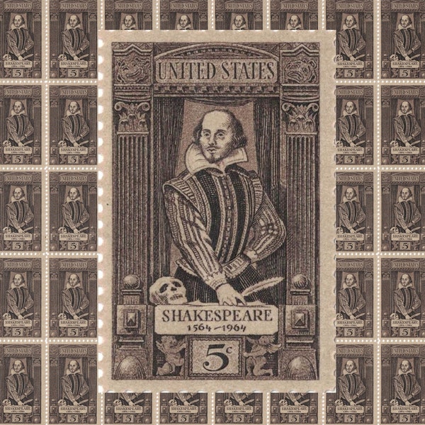 William Shakespeare - US Stamp Sheet (50) - Scott #1250