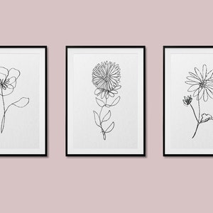 Birth Flower PNG Collection, Hand-drawn Floral Illustrations, Line Art Flowers, Pencil Texture Drawings, PDF Printable Floral Illustrations