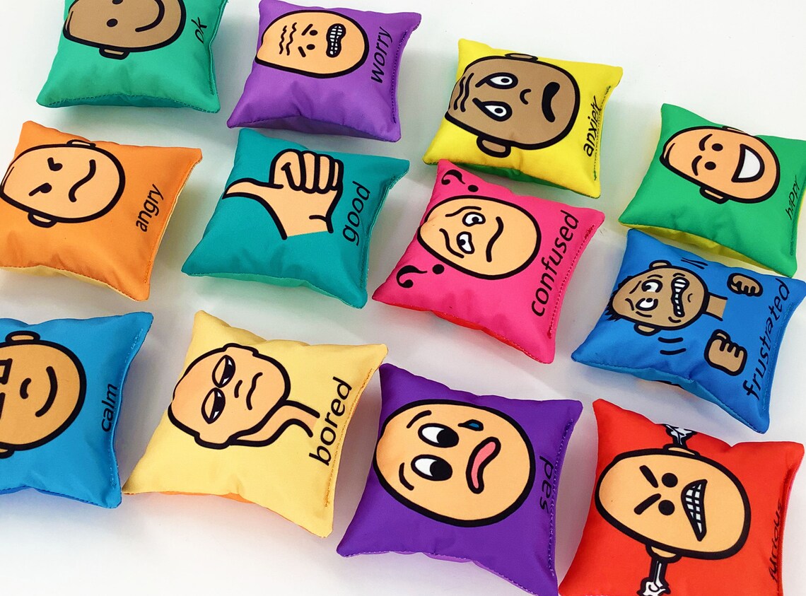 Emotions Weighted Mini Bean Bags. Feelings and Emotions Sensory Play
