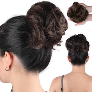 MADEMOISELLE Messy Hair Bun Hair Pieces Updo Ponytail Hair Extensions and Extra Comb Secure Hold 100% Vegan Natural Real Human Feel