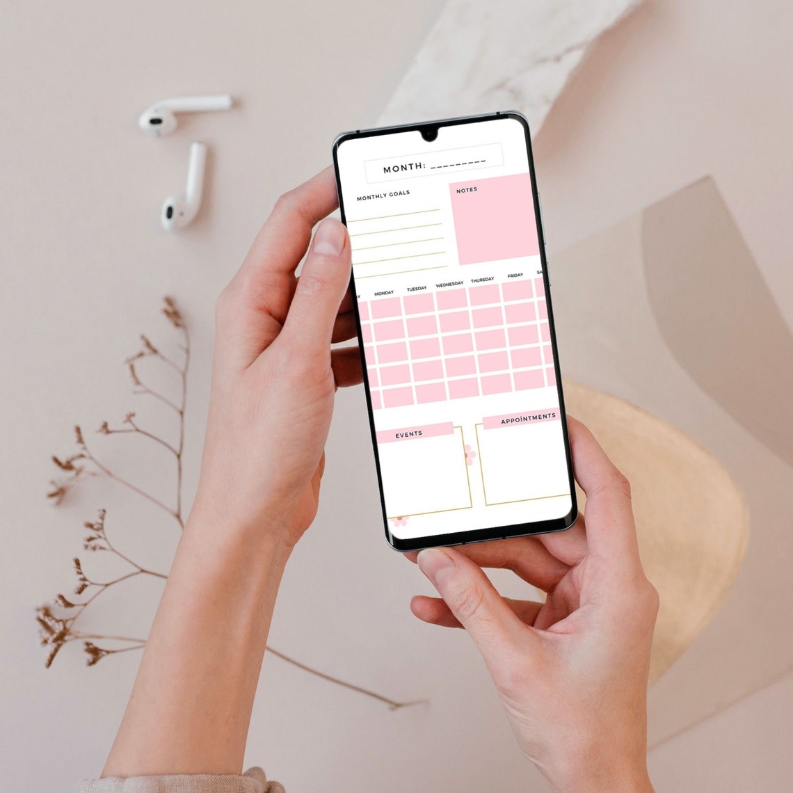 Monthly Planner Goodnotes Template Undated Monthly Planner Etsy